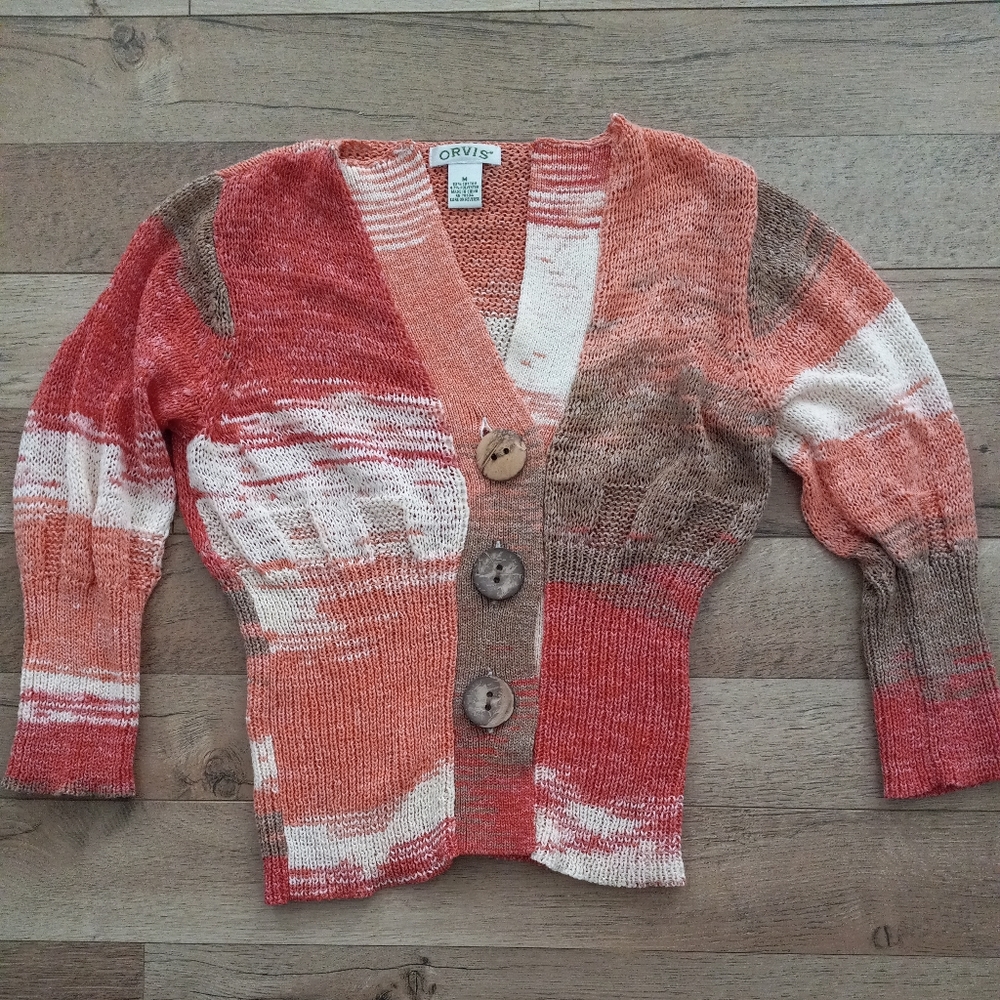 Ovris Space Dyed Knit Cardigan Sweater
